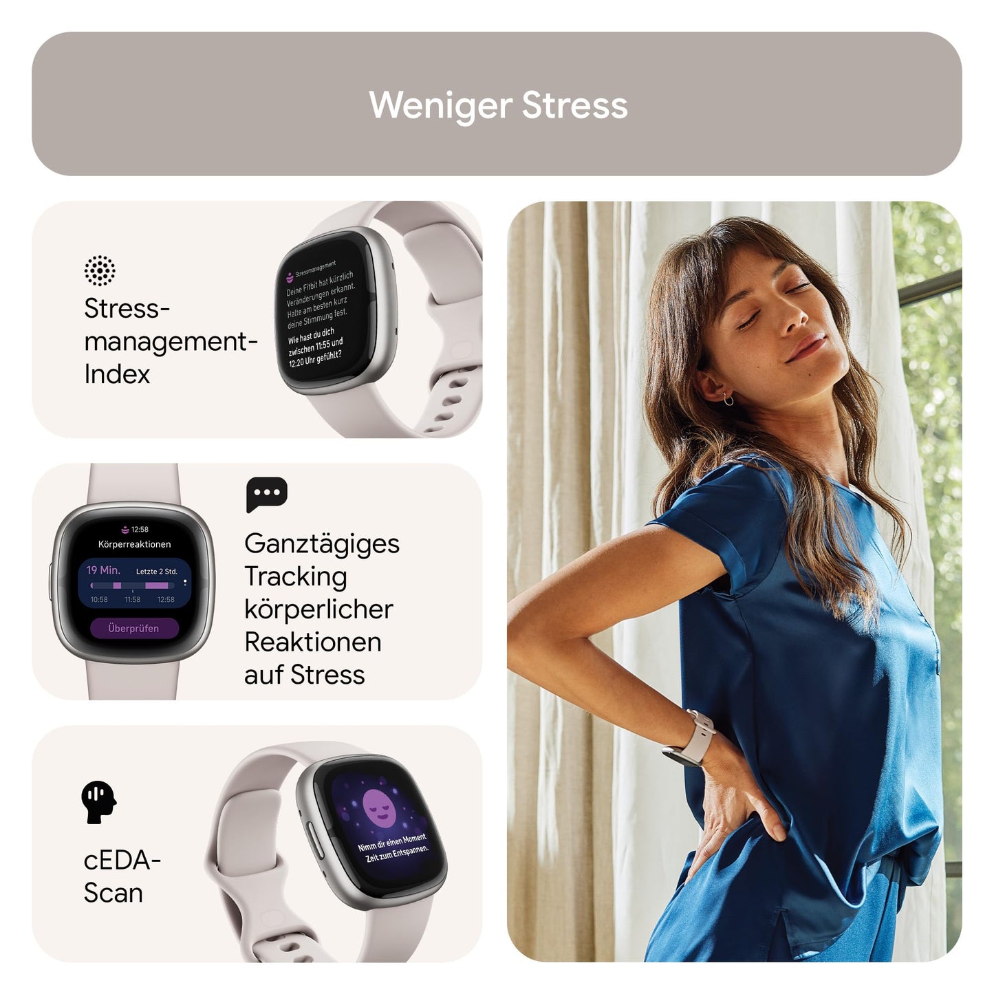 Google Fitbit Sense 2 - Smartwatch for women/men - Fitness watch with built-in GPS and phone function - Fitness tracking with stress management, EKG, and sleep analysis - compatible with Android/iOS