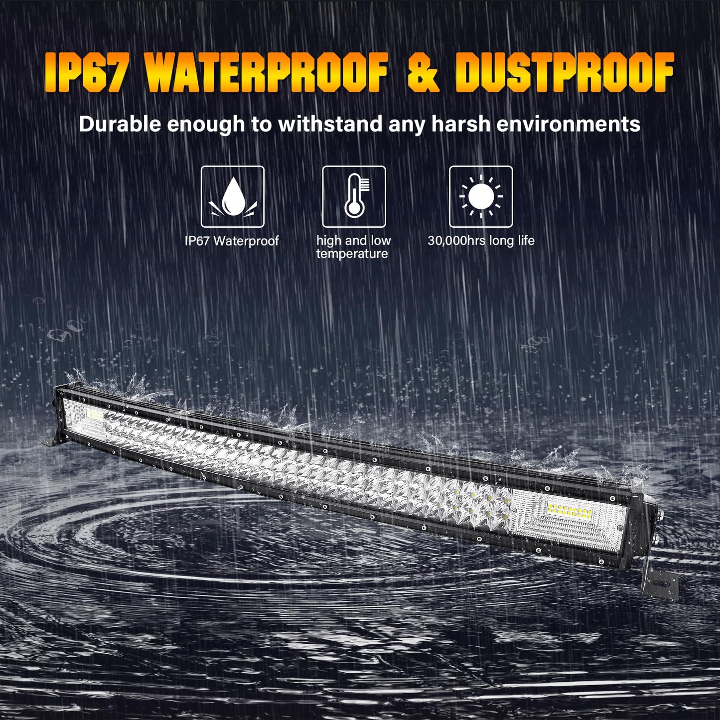 SKYWORLD 32 inch 405W LED work light 1 piece, spot flood LED work light bar with wiring harness kit, off-road work lamps for excavators, tractors, forklifts, ATVs, trucks, off-road 4x4
