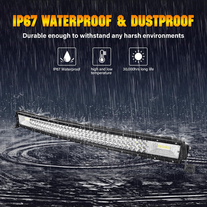 SKYWORLD 32 inch 405W LED work light 1 piece, spot flood LED work light bar with wiring harness kit, off-road work lamps for excavators, tractors, forklifts, ATVs, trucks, off-road 4x4