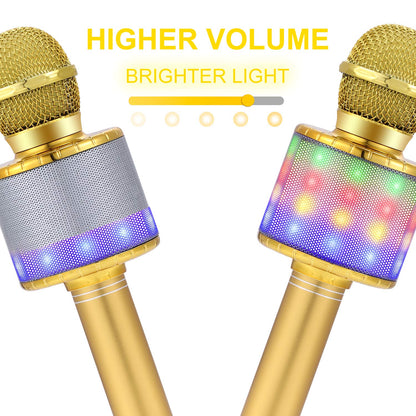 Fede Karaoke Microphone, Wireless Bluetooth Microphone for Kids, Fun Gifts Toy for Teenage Girls Boys, Portable KTV Speaker Recorder for Smartphone PC