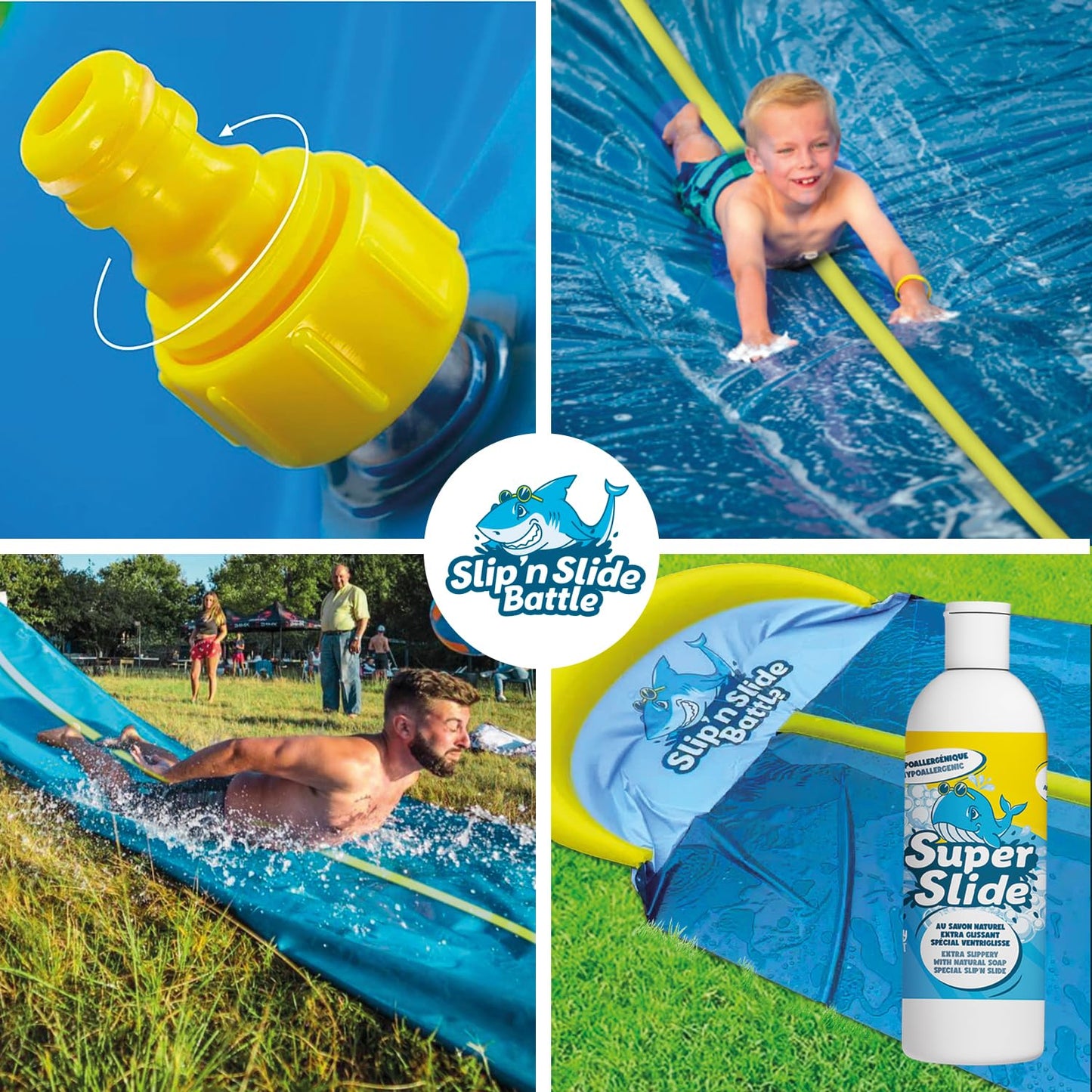 Original Cup® | Water Slide Mat Giant Pack XXL | 1 Slip Mat Double Track 10 Meters + 1 Liter Extra Sliding Soap 100% natural | Premium Quality | Slip'n Slide Water Games 100% Fun