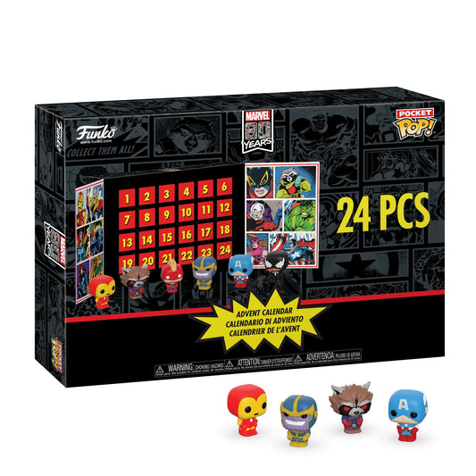Funko Advent Calendar: Marvel 24pc - Iron Man - (Pocket Pop!) - Marvel Comics - 24 Days of Surprise - Vinyl Mini-Figure for Collecting - Mystery Box - Gift Idea - Christmas Holiday