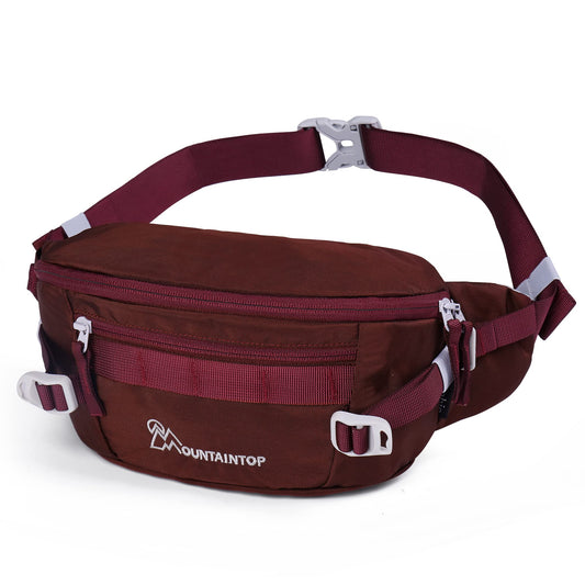 MOUNTAINTOP Waist Pack Women's Sports Waist Bag Lightweight Fanny Pack for Outdoor Hiking Travel Running Fitness Jogging (Reddish Brown)