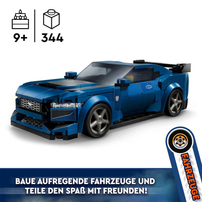 LEGO Speed Champions Ford Mustang Dark Horse sports car, car toy with minifigure for building, playing, and displaying for kids, gift for boys, girls, and car enthusiasts ages 9+ 76920.