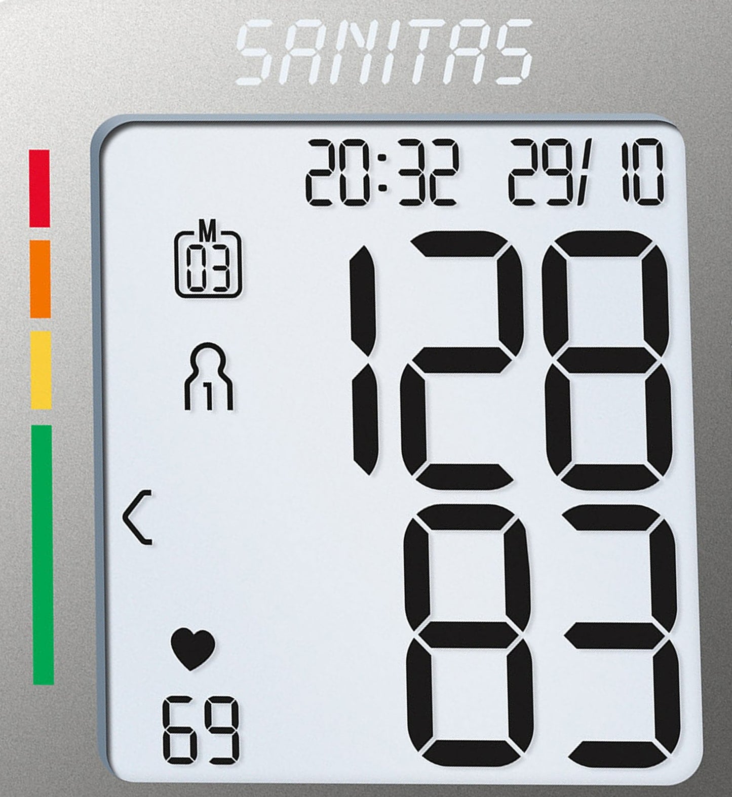 Sanitas SBC 15 wrist blood pressure monitor, fully automatic blood pressure and pulse measurement, warning function for possible heart rhythm disorders.