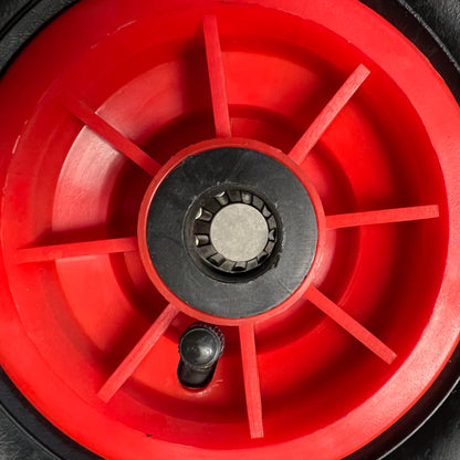 TMV24® 2x Hand Truck Wheel Pneumatic Tire 3.00-4, 260x85 with Tube & Wheel for 2cm Ø Axle Hand Truck Cart Air Tire Spare Wheel Ball Bearing Wheelbarrow Wheel Angle Valve Black/Red