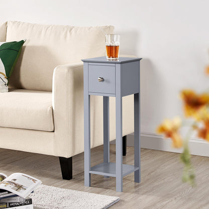 Yaheetech 2-Pack Nightstand Bedside Table with 1 Drawer & Shelf Simple End Table Storage Side Table for Living Room/Bedroom, Gray