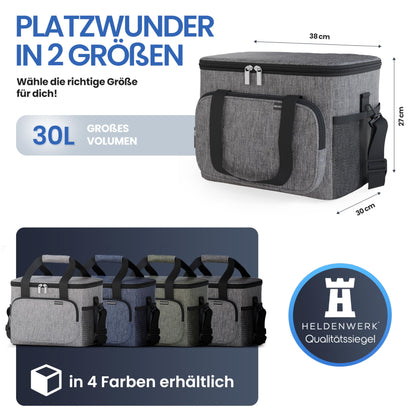 HERO-WORK Cooler Bag Large foldable - Insulated cooler box thermal bag leak-proof & waterproof - Picnic lunch bag, breakfast bag, thermal bag, insulated bag