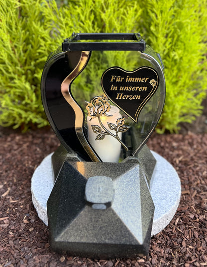 Grave lantern grave lamp 28 cm H. Grave candle candle grave light garden decoration garden lamp lantern with glitter effect NEW NEW !!