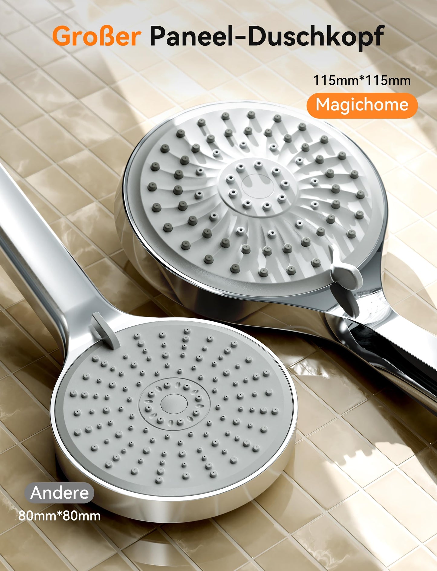 Magichome shower head with hose 59" high pressure shower head 5 spray settings handheld shower head water saving large water-saving shower head