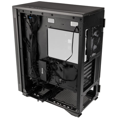 Kolink Stronghold Prism RGB Black - Gaming PC case EATX with mesh front, removable top, hinged tempered glass door, 4x addressable RGB fans 120mm - Midi Tower Gamer PC Case
