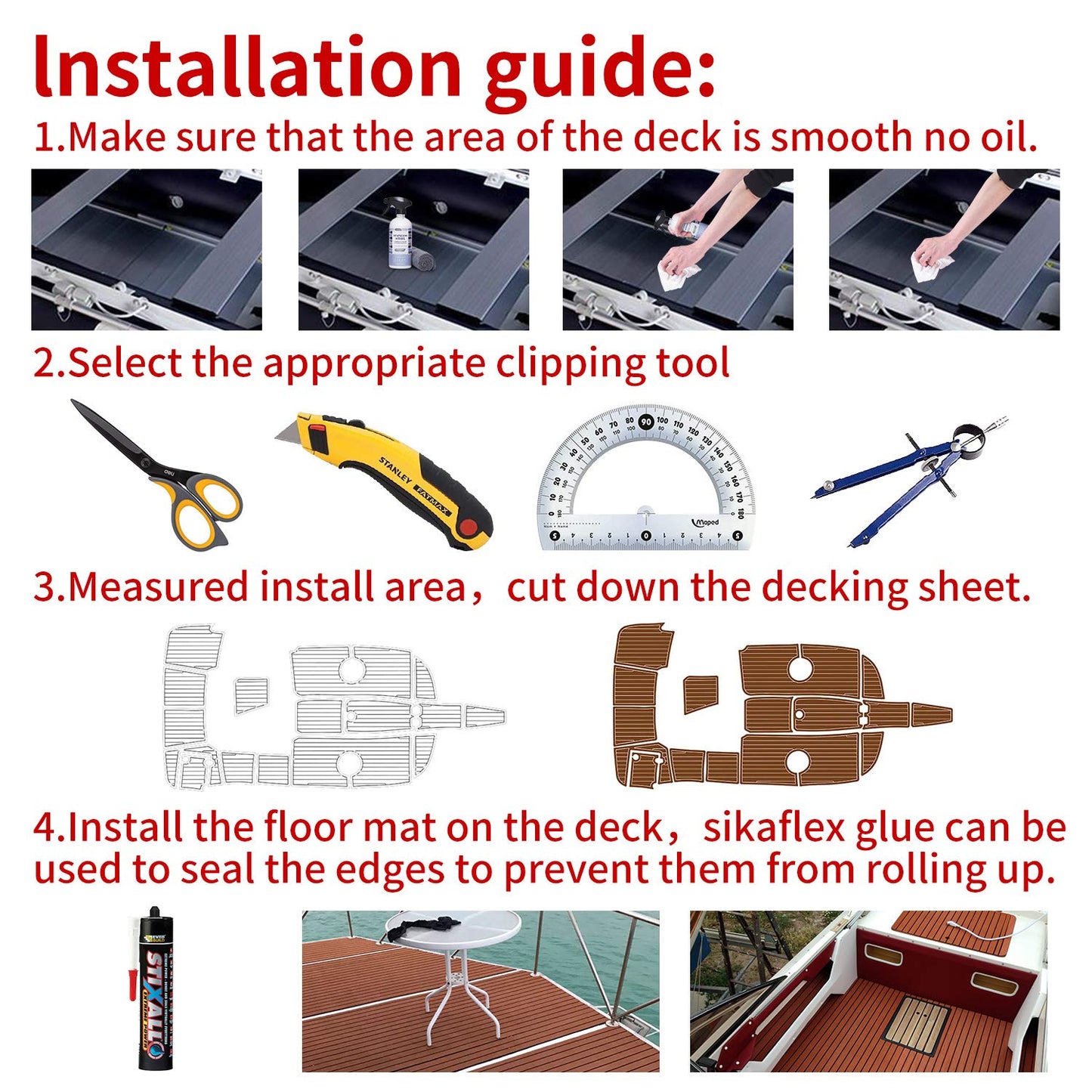 SenMore Eva Teak Self-Adhesive Foam Boat Yacht Floor Non-Slip Mat Marine Deck Hardware for Boats Yacht Marine Carpet with Self-Adhesive Back, 240x90cm