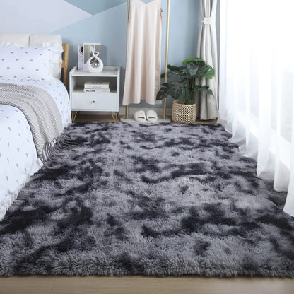 VOFUSHON Living Room High Pile Carpet, Shaggy Hallway Runner Modern Fluffy Soft Rug Large for Living Room Decor/Bedroom/Kids Room (80 x 150 cm, Dark Gray)