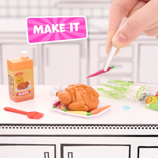 MGA's Miniverse Make It Mini Mega Buffet - Mini collectibles, DIY, resin crafting game, replica foods, for collectors + kids 8+, Not edible.