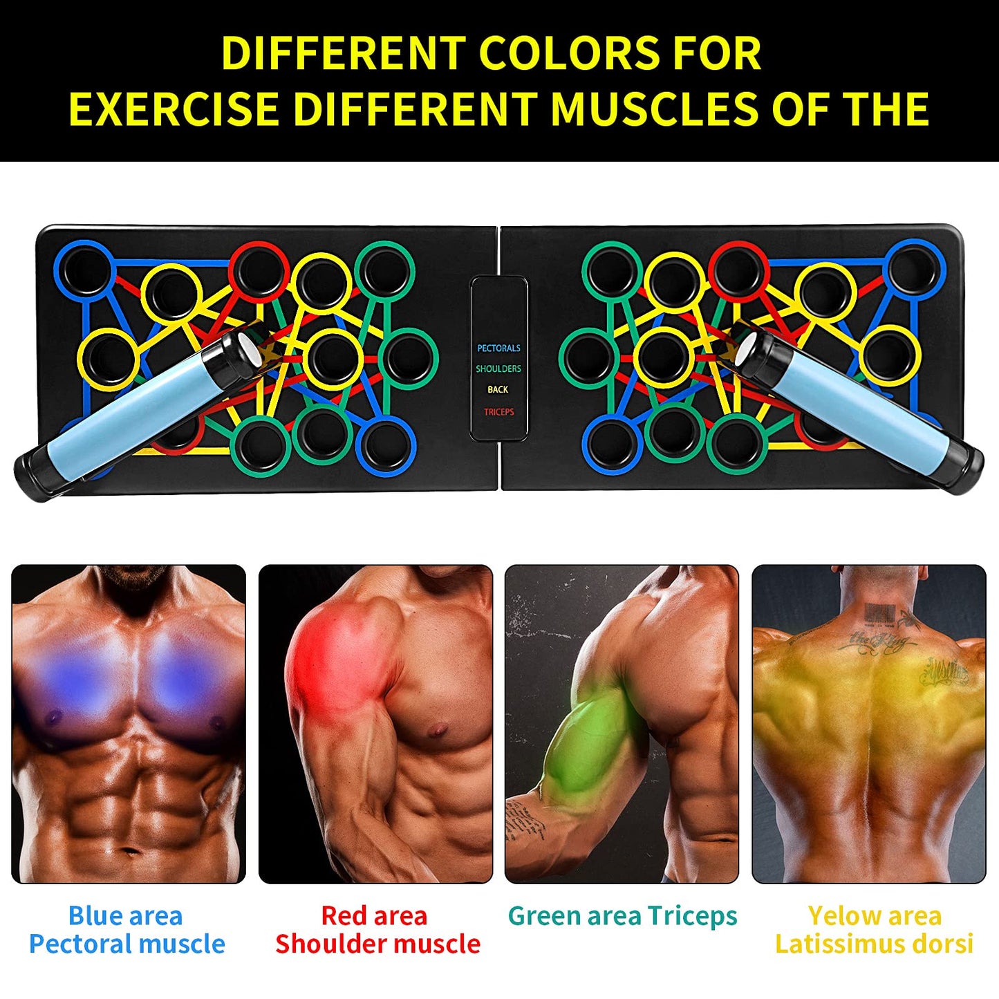 24 in 1 Push-up Board Foldable Portable Pushup Stands Home Fitness Training with Handle for Muscular Training Effectively Shape