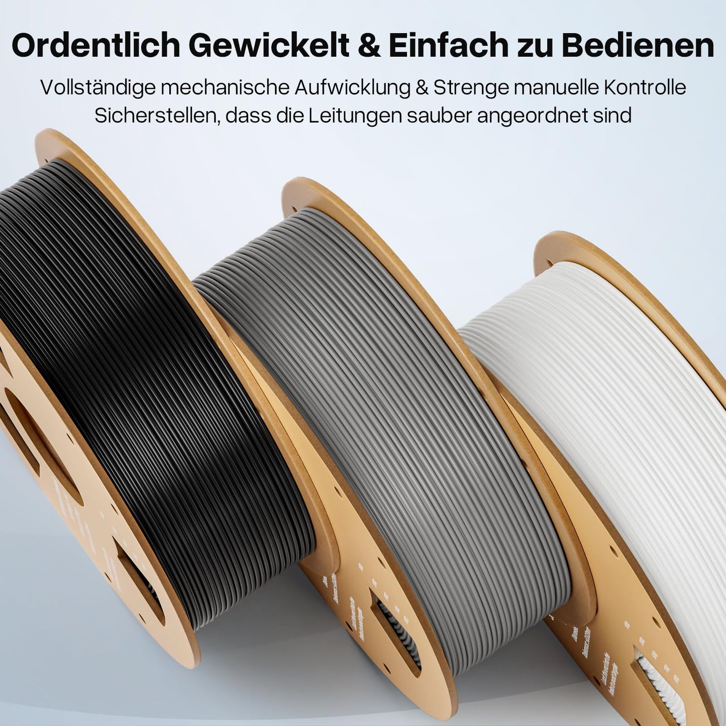 DEEPLEE PLA+ filament 1.75mm, PLA Plus 3D printer filament, Accuracy +/- 0.02mm, 3D printing materials, Black White Red Blue 4kg (1kg/spool)