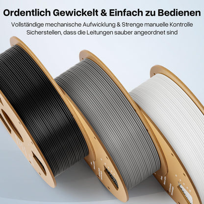 DEEPLEE PLA+ filament 1.75mm, PLA Plus 3D printer filament, Accuracy +/- 0.02mm, 3D printing materials, Black White Red Blue 4kg (1kg/spool)