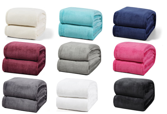 Leonado Vicenti Flannel Blanket - Soft Fleece Throw - Warm Wool Blanket - Living Room Blanket - Couch Throw - Solid Colors - THREE Sizes - Nine Colors - Extra Soft - Oeko-TEX Certified - Easy Care.