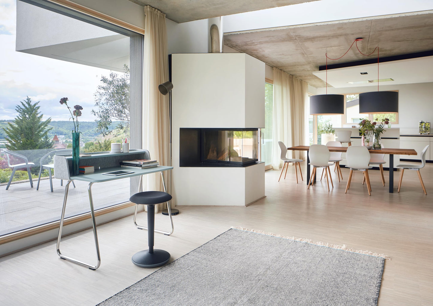 Sedus se:fit, Ergonomic Stool, Standing Stool, Sit-Stand Stool, Standing Aid, Blue, Gray, Plastic, Rubber base, Height adjustable from 53-80 cm