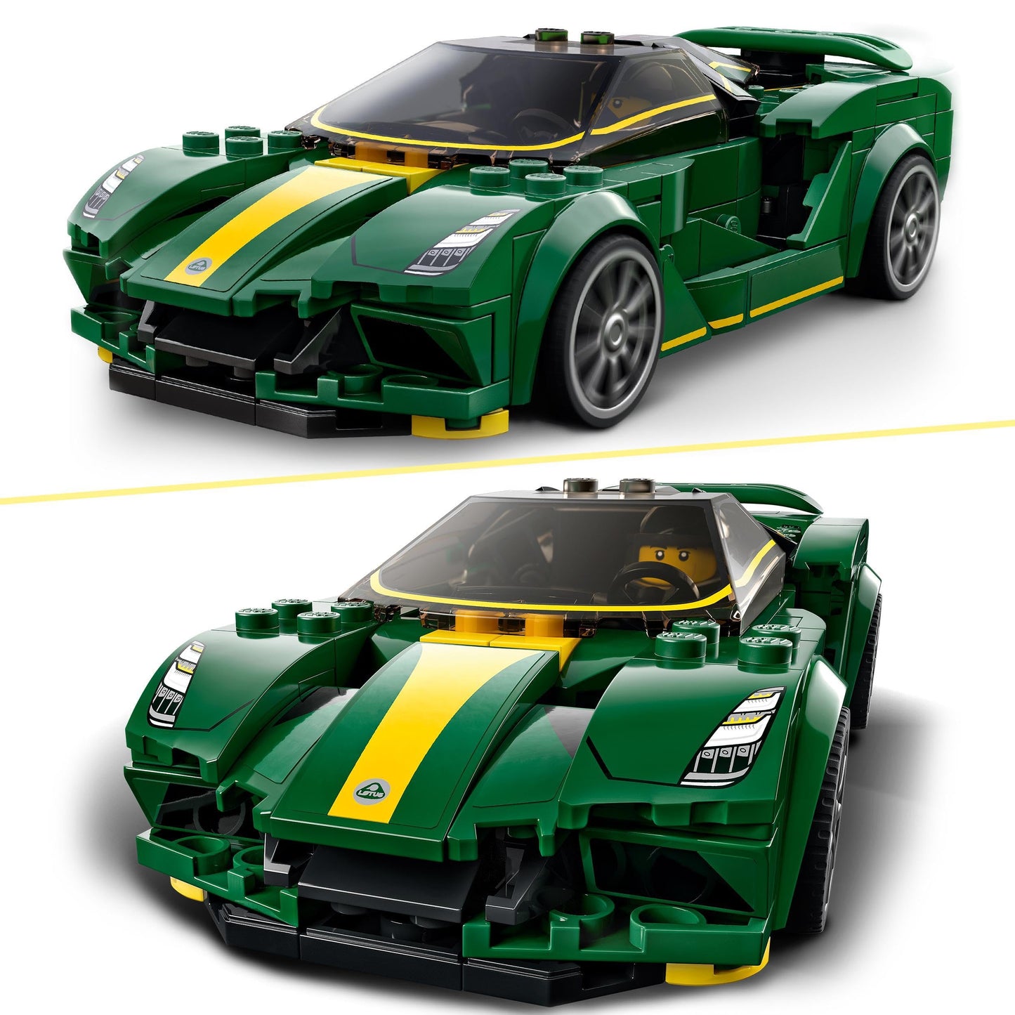 LEGO Speed Champions Ford Mustang Dark Horse sports car, car toy & Speed Champions Lotus Evija model car kit, car toy with cockpit for 2 figures