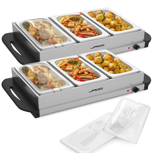 Jago® Buffet warmer - electric, with hot plate function, temperature control, stainless steel - food warmer, dish warmer, warming plate, warming container.