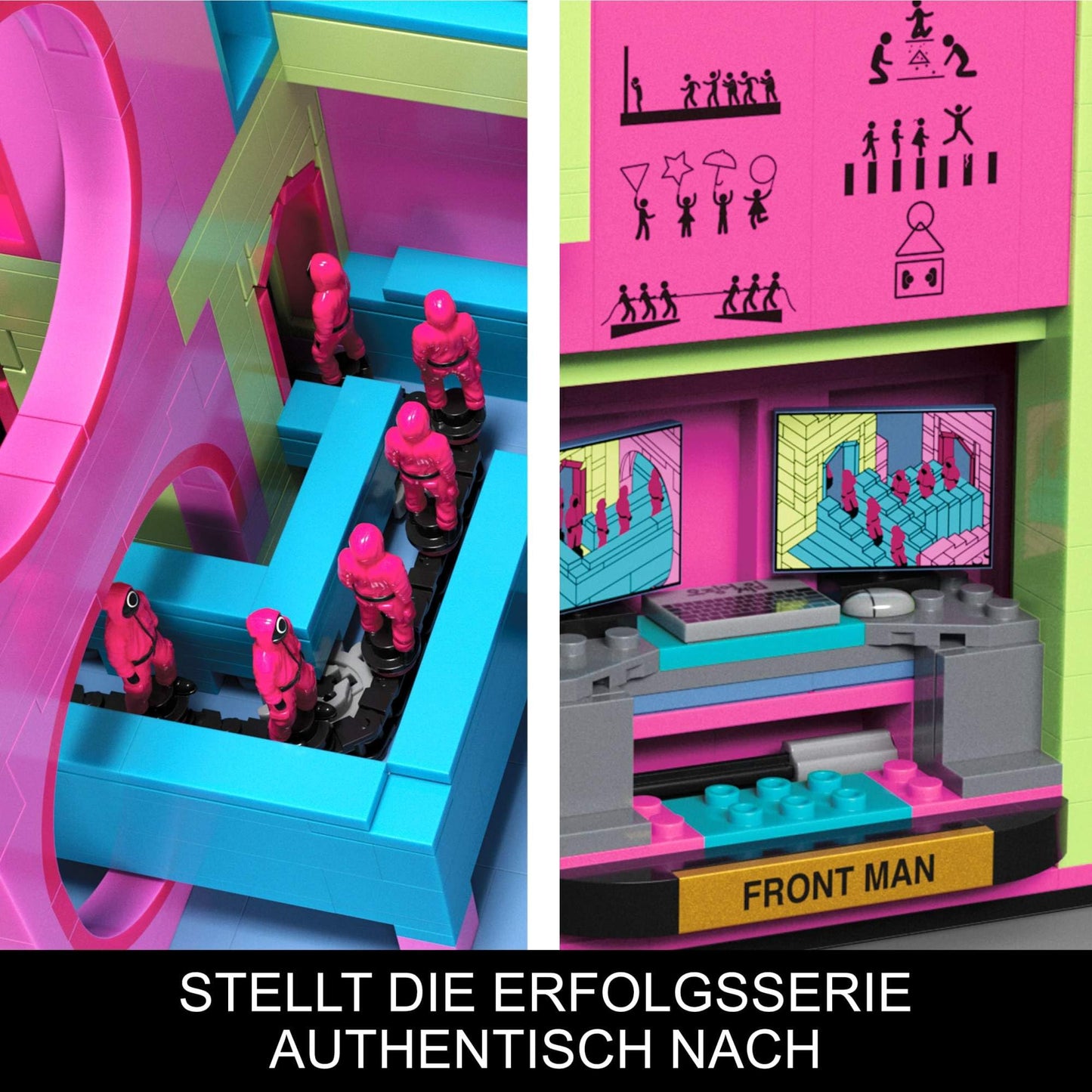 MEGA Squid Game action figure building toy The Staircase with 1707 pieces, movable figure, for collectors, HYL45.