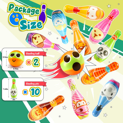 Adeokay Bowling Set - Montessori toy for kids aged 2 and up, outdoor games for boys and girls up to 12 years old.