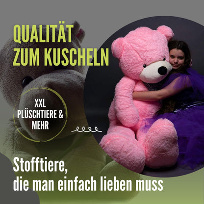 TE-Trend XXL Teddy Bear 100cm - sweet giant teddy for cuddly hours - brown teddy bear - plush toy XXL for unforgettable gift moments - plush bear - giant bear for kids & adults