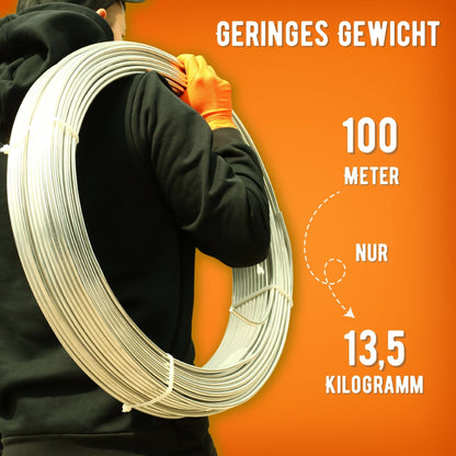 HouseHero® 40 meters round wire aluminum diameter 8mm I grounding wire I lightning protection AlMgSi - meter goods I lightweight and flexible.