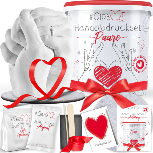 PlasterME - THE ORIGINAL - 3D Handprint Kit for Couples - Plaster Hand Impressions - Partner and Couples Gifts for Women and Men for Valentine's Day, Anniversary, Anniversary Gift for Her and Him