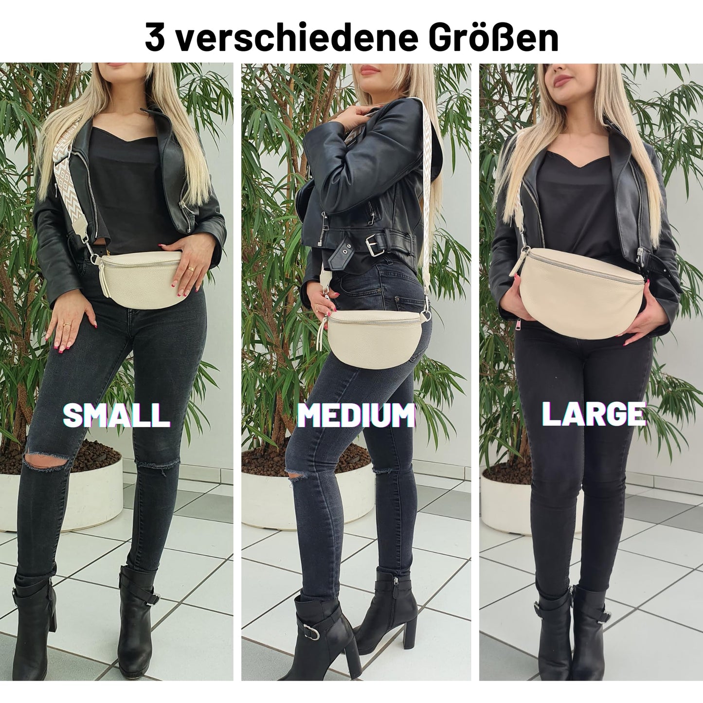 Blade Women's Leather Fanny Pack with 2 patterned and leather removable & adjustable wide belts, Crossbody Bag Women, High-quality Chest Bag for Women.