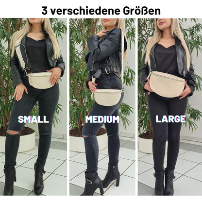 Blade Women's Leather Fanny Pack with 2 patterned and leather removable & adjustable wide belts, Crossbody Bag Women, High-quality Chest Bag for Women.