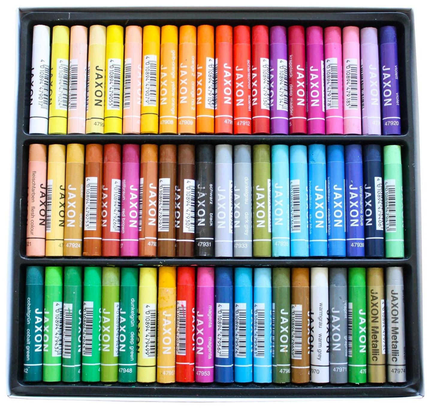 Honsell 47460 - Jaxon oil pastel crayons, 60-piece set in cardboard box, brilliant, lightfast colors, ideal for artists, hobby painters, children, school, art classes, free of harmful substances.