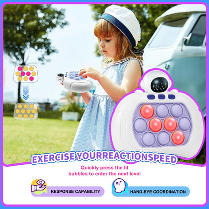 Quick Push Pop Game, Fidget Toys Pro for Kids & Adults, Handheld game, fast puzzle machine, push bubble stress toy, gift for boys, girls, teens.