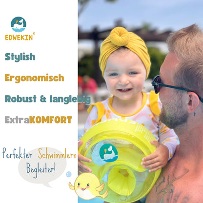 EDWEKIN® Premium Swim Arm Bands for Kids (1-6 years) | TÜV tested, extra-large air chambers | Perfect swim aid for babies and toddlers | Transparent design