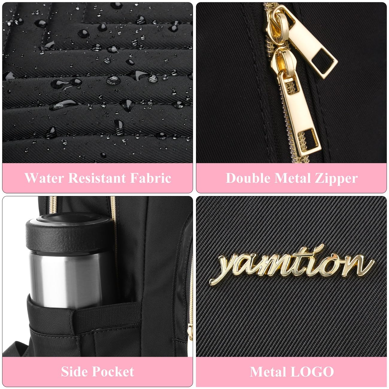 YAMTION Backpack for Women, School Backpack for Girls Teenagers, Female School Bag with 15.6 inch Laptop Compartment, USB Port for Work Office Study School City University