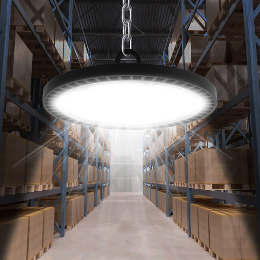 TOOBEETP 100W LED UFO Industrial Light, 10000LM LED High Bay Light IP65 Waterproof UFO Lamp 6500K Cool White Workshop Light for factories, airports, patios, restaurants