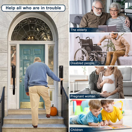 Handrails for outdoor stairs Kamanan Stair Handrail for Outdoor Heavy Stair Handrails Non-slip Bathroom 1-3 Steps Staircase Handrail for Elderly Children with Disabilities 58cm Long