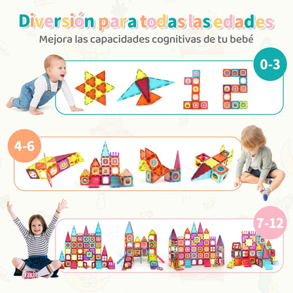 Gavgroom 120-piece Magnetic Building Blocks, Magnetic Toy Magnets Kids Magnetic Blocks STEM Learning Toy Kids Magnet Toy Gift for Boys Girls Building Blocks Children's Toy