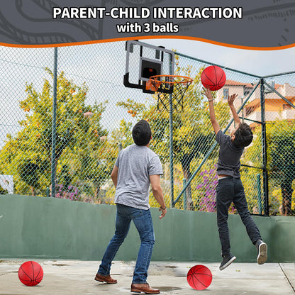 HYES Mini Basketball Hoop for Kids, Room Basketball Set with Electronic Scoreboard, 3 Ball Pump Indoor Outdoor Basketball Hoop, Sports Toy Basketball Board