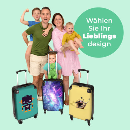NoBoringSuitcases.com® Kids Suitcase Boys Carry-On Luggage Bag with Wheels Gift - Starry Sky - Space - Boys Suitcase Trolley small, 55x40x20
