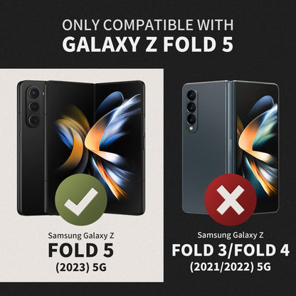Tongate case for Galaxy Z Fold 5, with new S Pen holder & display protection & kickstand, full-body rugged hinge protection with belt clip camera cover for Samsung Galaxy Z Fold 5 case, black