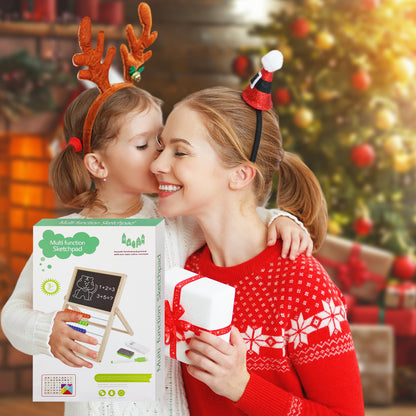 VingaHouse Primary School Calculator Abacus, Abacus Calculator Children Abacus Counting Frame with Chalkboard & Whiteboard with magnetic stickers, Abacus toys for children aged 3 and above