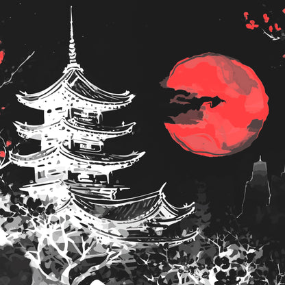 TITANWOLF - XXL Speed Gaming Mousepad 900 x 400mm - XXL Mousepad - Desk Pad Large Size - Improved Precision and Speed - Japan Ink Painting Black