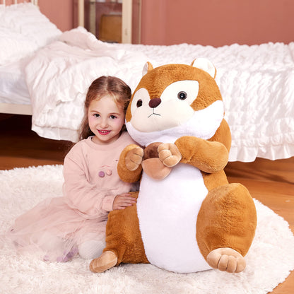 IKASA Big Squirrel Plush Toy Giant Stuffed Animal, 60cm Large Plush Huge Soft Jumbo, Gift for Kids