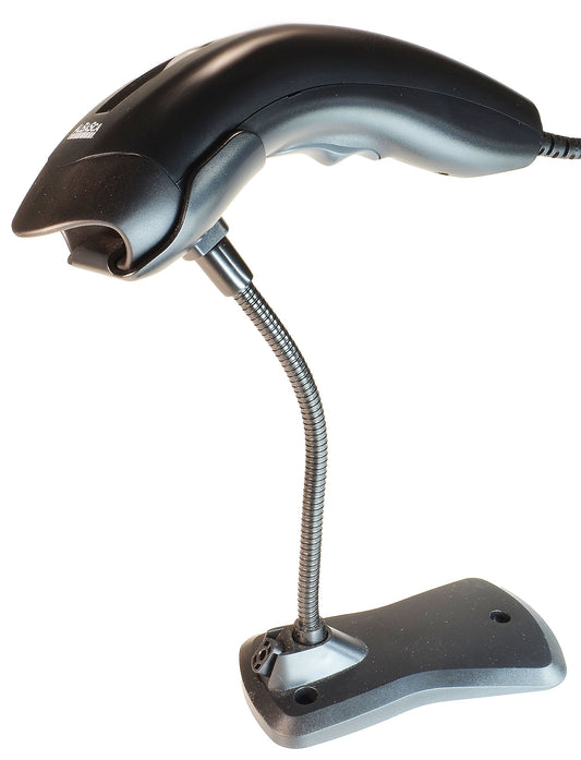 Albasca USB handheld scanner MK-1000 barcode scanner - WITH STAND- up to 390mm reading distance - 270 scans/sec. 32-bit fast, high-resolution, also reads GS1 codes.