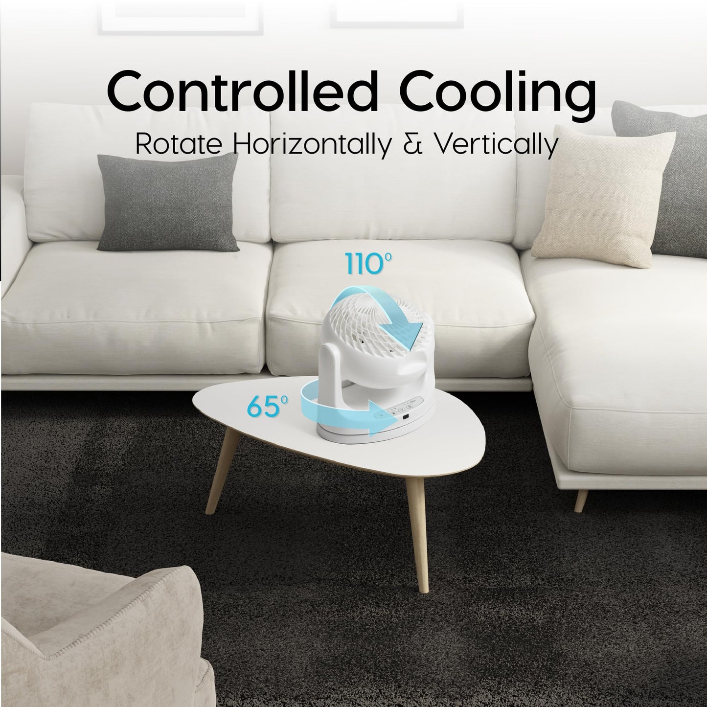 Iris Ohyama Woozoo, 23㎡, Fan, White, 3 speeds, Remote Control, Oscillating, Silent, Table Fan, Desk Fan, Floor Fan, Portable, Cooling, PCF-MKC18