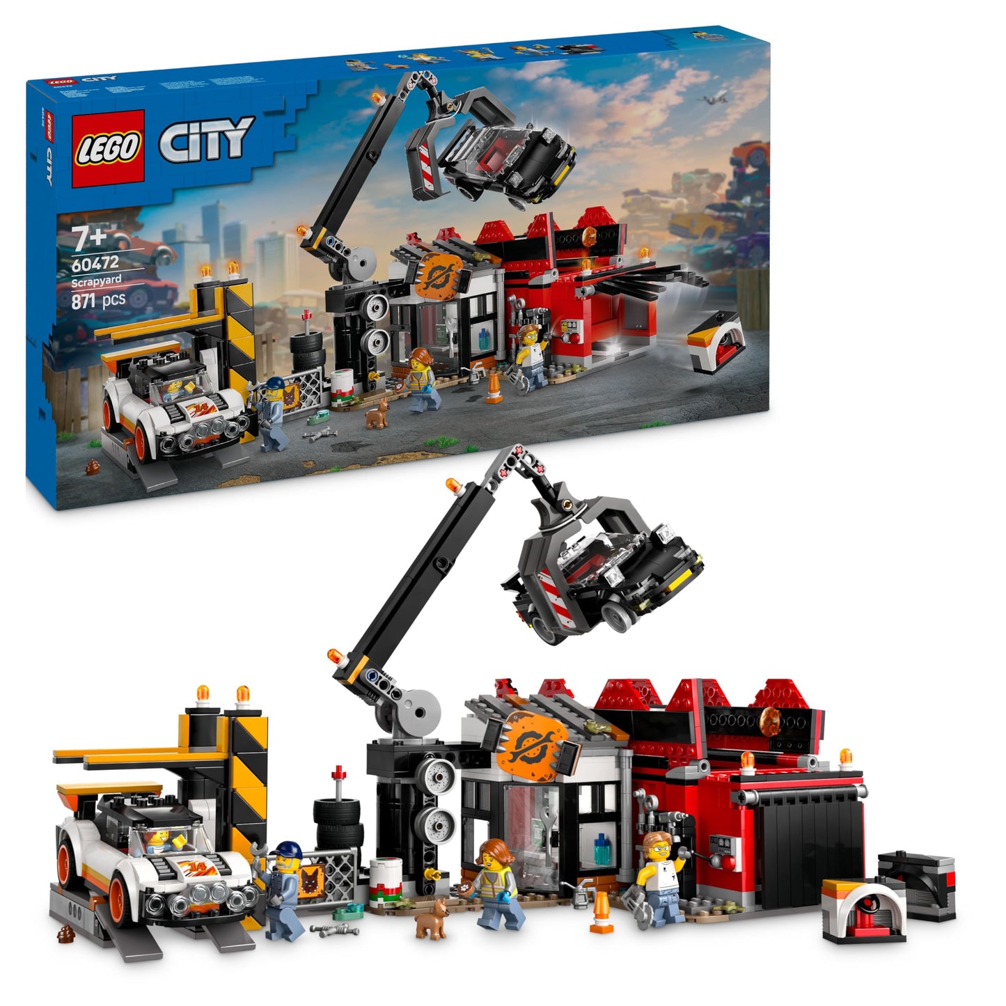 LEGO City 60472 Junkyard Car Construction Toy for Boys and Girls aged 7 years and above.