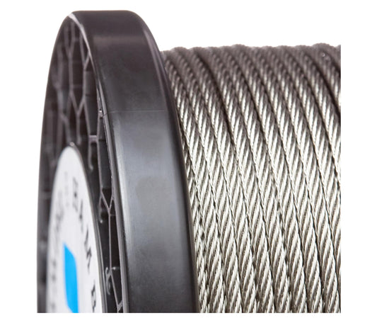70 meters - 4mm stainless steel wire rope 7x7 V4A Inox rustproof wire rope steel cable railing rope