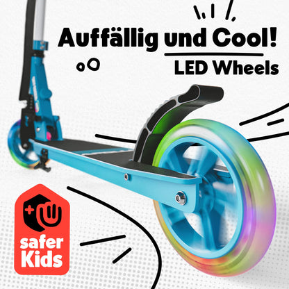 Apollo Skyracer City Scooter with LED light-up wheels | Scooter for kids 6 years and up | City scooter with suspension | Kick scooter for children and teens | foldable and adjustable height